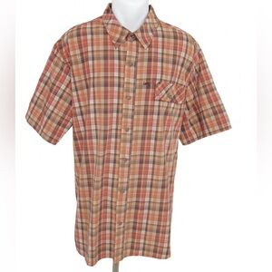 Duck Camp Men’s 2X Plaid Short Sleeve Outdoor Shirt Nylon Stretch Performance